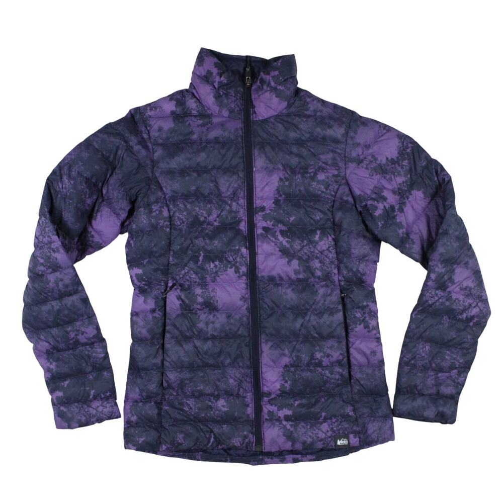 REI COOP Down Jacket Puff Purple Forest Puffer Padded Lighweight Packable Sz S